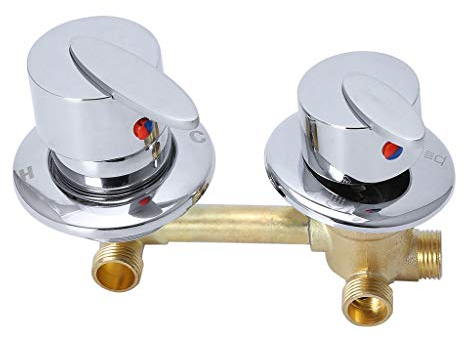 Rtengtunn Válvula de Mezcla Doble de latón Salida de Agua Rosca Tornillo 2/3/4/5 Vía para Cocina Baño Bañera Mezclador Ducha Temperatura del Agua Productor Hotel Hogar