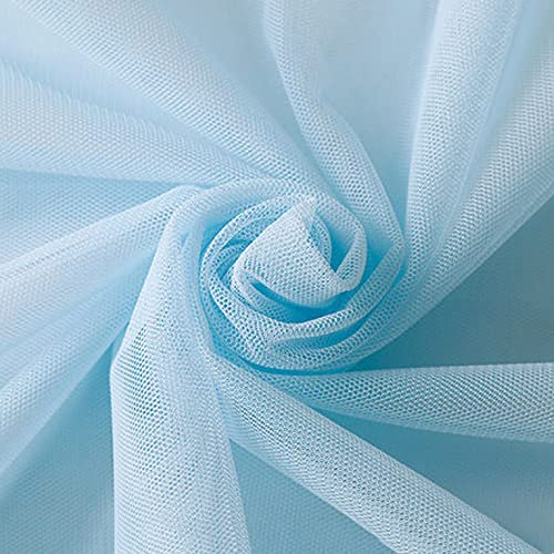 160 cm x 1 m in tulle, tessuto decorativo per matrimonio, compleanno, Natale, comunione, feste, cucito, veli da sposa, abito da sposa, runner da tavolo, tutù, gonne, fiocco, blu chiaro