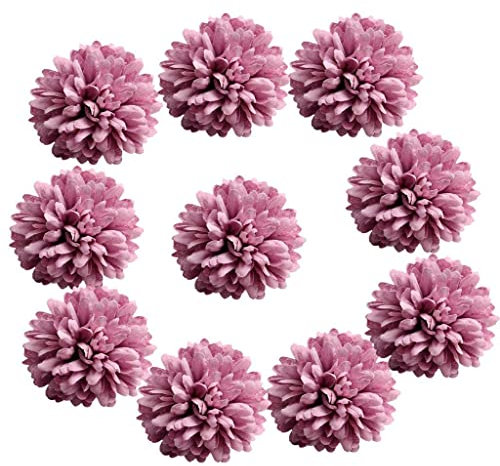 Tubayia 10 stycken konstgjorda blommor lila krysantemum silke konstgjorda blommor blomhuvuden bröllopsdekoration