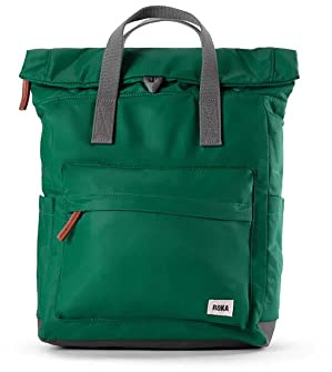 ROKA London The Canfield Backpack Bag | Nylon Roll Top Rucksack, Magnetic Closure, Multi Pockets, for Work, School & Travel