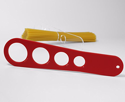 Acrylic Spaghetti Pasta Noodle Measurer Tool Serving Portioner 1-4 Portions (Red Mid)