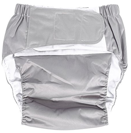 Pañal de tela para adultos, Pañales Reutilizables, Lavables, pañal de tela para cuidado de incontinencia adjuatable lavable nuevo para adultos, Transpirables para Incontinencia de Ancianos, Gris