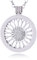 Morella Damen Halskette 70 cm Edelstahl mit Amulett und Coin 33 mm Sonnenblume Silber in Schmuckbeutel