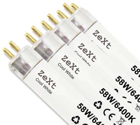 ZeXt 4 lampadine fluorescenti 58 W, 864, 6400 K, luce diurna, 150 cm, T8