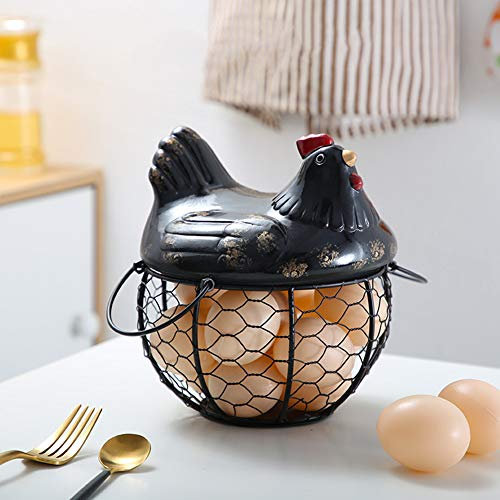 Portauovo per uova, porta uova, gallina a forma di gallina, contenitore da cucina, può contenere fino a 15 uova.