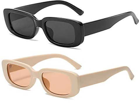 Long Keeper Vintage Rectangle Sunglasses for Women Trendy Square Sunglasses Fashion Retro Glasses with UV400 Protection for Ladies Teen Girls Men