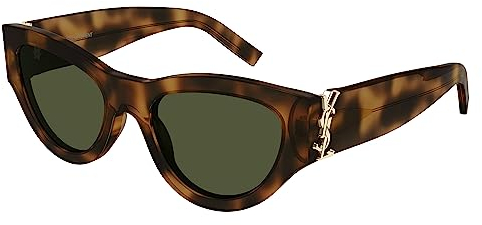 SAINT LAURENT Womens SL M94-003 53 Woman Acetate Sunglasses, Havana-Havana-Green