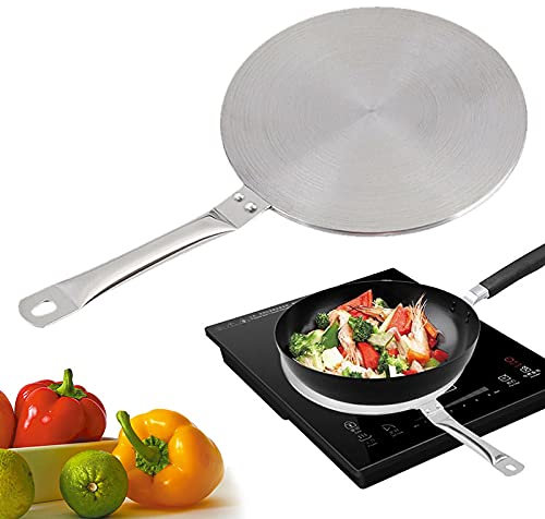 Induktionsadapter i rostfritt stål, universell adapterplatta för induktionshällar, Ø 20/22/24 cm, induktionsplattadapter för kökstillbehör, adapterplatta, induktionsspis (22 cm)