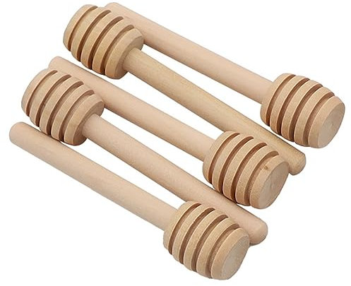 HTU Wooden Honey Stirrers Honey Sticks Small Honey Spoon Sticks Long Handle Honey Spoon Dispense Drizzle Honey Wedding Party Favors