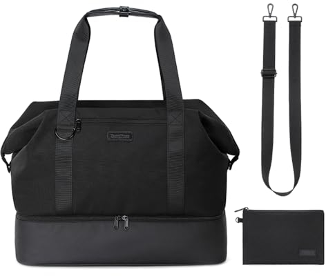 Tuscall Handgepäck 40x36x20cm Easyjet Cabin Bag mit Schuhfach für Flugzeug Damen Herren - 27L Reisetasche Wochenendtasche Wasserdicht für Reise Gym Sport (Schwarz)