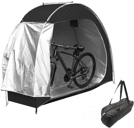 Bike Shed 210D Bike Tent Rain & UV Protection Bike Cover with Window & Inner Pocket Easy Assembly Outdoor Bike Storage