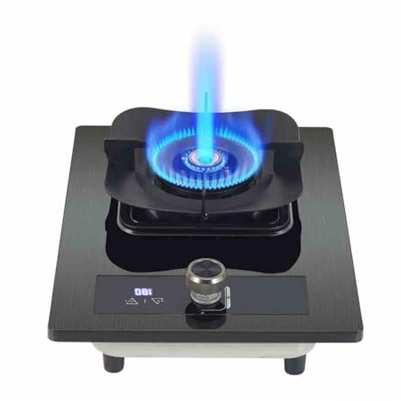BZJPRFC Piano Cottura A Gas Bruciatore Singolo, Fornello da Cucina da Banco 5,2 KW Gas, Timer Indipendente su Entrambi I Lati, con Protezione Antispegnimento, for Cucina Domestica(LPG)
