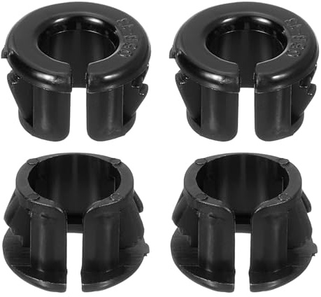 QUARKZMAN 28 Pcs Passe-câble à Clip Douille, 1/2 Diamètre de Montage Douille à Clip Ouverte - Passe-câble Rond en Nylon Noir Protecteur de Câble, Passe-câble en Plastique pour Câblage