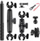 Soporte para Insta360 x4 Cámara Acción en Motocicleta, Accesorios Kit para Insta360 X4 X3 X2 con Rotación de 360 ​​Grados, Doble Abrazadera y Doble Estabilidad, Palo Selfie para Manillar Motocicleta