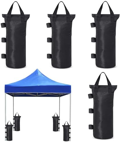 Pavillon-Gewichte, Sandsäcke, 4 Stück, Zelt-Sandsäcke, Industriequalität, 600D robuste Sandgewichte, Zelt-Sandsäcke, Sonnenschirm-Gewichte, Tasche für alle Pop-Up-Zelte, Baldachin, Outdoor-Terrasse