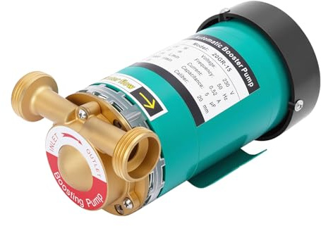HuKaiL Trädgårdspump, 120 W vattenpump trädgård självsugande med 25 l/min flöde och 15 m pumplyft, 2 860 varv/min centrifugalpump husvattenautomat brunnspump med pumpinloppsfilter för hem