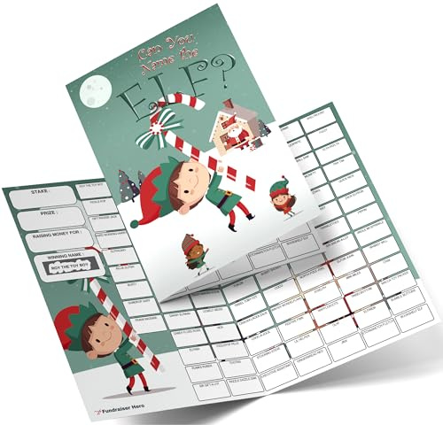 Fundraiser Hero Elf Fundraising Scratch Card A4 Size - 100 Names - Double Sided 330gsm Card