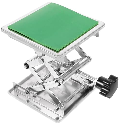 SEWACC Supporto Sollevamento da Laboratorio in Acciaio Inox Regolabile Piattaforma Elevatrice Piccola Manuale per Banchi di Lavoro Scientifici con Base Antiscivolo e Protezione Manuale