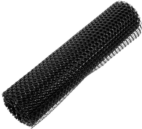 Lurrose Malla de Plástico Negra para Jardín 0,4x3 M, Red Hexagonal para Gallinas y Aves, Cerca Ligera y Resistente para Protección de Plantas y Uso en Corral de Aves