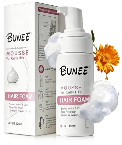 120ml Mousse Coiffante Pour Cheveux Bouclés,Mousse Coiffante Fixation,Définition Boucles Et Ondulations,Tenue Longue Durée Volume Pour Cheveux,Usage Quotidien Pour Hommes Et Femmes