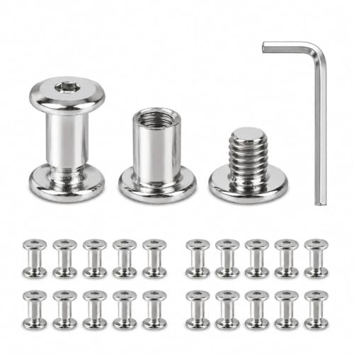Fortunix M3 x 5mm Chicago Screws, 20 Sets 304 Stainless Steel Binding Bolts | Cupboard Joining Bolts, Furniture Connecting Screws, Binding Bolts for Worktop Door Bed Kitchen Cabinet Cupboard Connectors