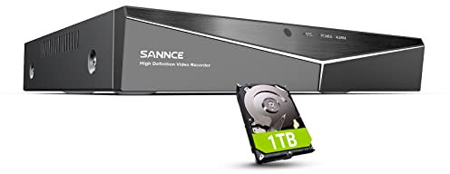 SANNCE 8CH 1080P HD Standalone CCTV DVR Video Recorder for Indoor/Outdoor 1080P/960P/720P Security Camera, Email Alert, Motion Detect, Remote Viewing, Home Security Camera System, 1TB HDD