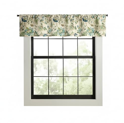 Ellis Curtain Brissac Tailored Valance, 70 x 15, Blue