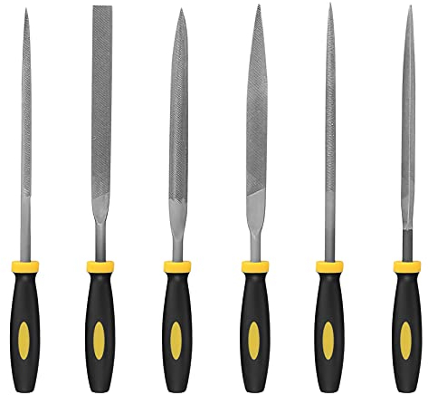 6 Piezas Juego de Limas de Agujas, Limas y Escofinas Set, Herramientas Limas de Mano de Afilar para Moldear Diamantes, Metal, Madera, Plástico