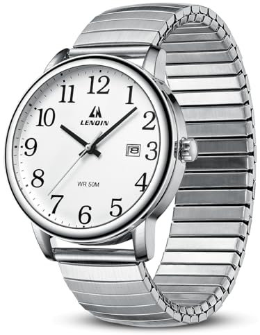 Herren Uhr UhrenHerren Analog Quarzuhr Wasserdicht Armbanduhr Herren Easy Reader 38mm Erweiterungs Band Fashion Business Armbanduhr mit Datum