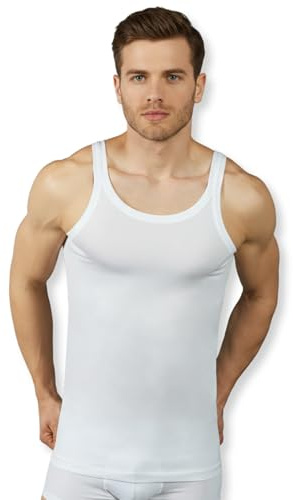 VP PINUCCIO VENEGONI Set 2 Canottiera Uomo Cotone Filo di Scozia Spalla Stretta | Canotta Uomo Bianca Intima, Cuciture Piatte, Filato Certificato, Traspirante, Lavabile in Lavatrice, Made in Italy
