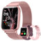 Montre Connectée Femme avec Appels Bluetooth,1.83 “Multisports Smartwatch avec SpO2/Cycle Menstruel/Fréquence Cardiaque/Suivi Sommeil/Etanchéité IP68 FitnessTracker pour iOS Android (or violet)