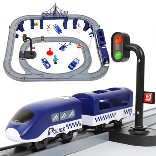 LZDMY Trenino Elettrico per Bambini,Pista da Corsa Set Giocattolo, 67 PZ Giocattolo per Bambini Auto Elettrica Trenino albero di Natale Compleanno Capodanno Regalo per 3 4 5 6 7 8 Anni Ragazzi