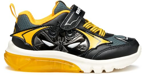 Geox J CIBERDRON Boy Sneaker, Black/Yellow, 33 EU, Nero Giallo, 33 EU