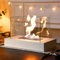 JHY DESIGN Rectangular Tabletop Fire Bowl Pot with Four-Sided Glass 35cmL Portable Tabletop Fireplace–Clean-Burning Bio Ethanol Ventless Fireplace for Indoor Outdoor Patio Parties Events (White)