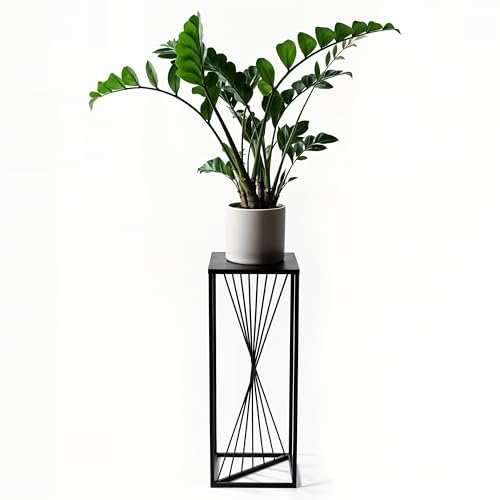 FRAMADO - Supporto per piante da fiume River in Metallo - Nero - 24x24x70cm - Supporto decorativo per fiori da interno - Tavolino - Porta piante - Accessorio per il soggiorno