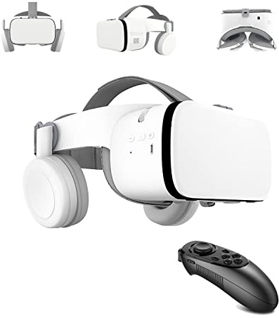 Casque VR pour téléphone, VR pour films et jeux - Lunettes de réalité virtuelle 3D pliables Bluetooth VR pour iPhone/téléphones Android avec écrans de 4,7 à 6,5 pouces, idéal pour les enfants et les