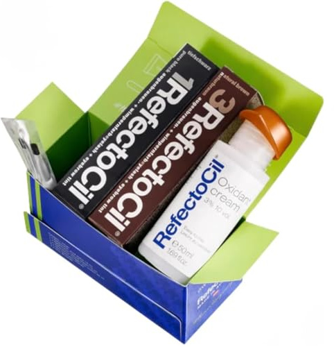 RefectoCil Starter Kit – Black Cream Hair Dye (#1) + Natural Brown (#3) + Liquid Cream Developer Complete Tinting Kit