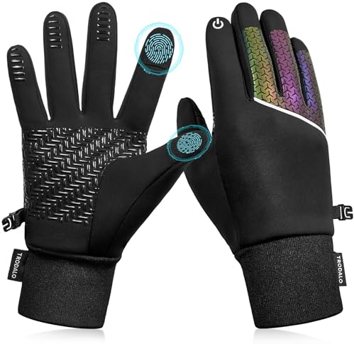 Trodalo Kids Winter Warm Gloves for Boys Girls Touchscreen Anti-Slip Cold Weather Kids Cycling Gloves for Outdoor Sports