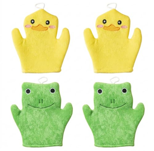 4 PCS Baby Bath Mitt Washcloths Gloves, Baby Bath Mitt Washcloths
