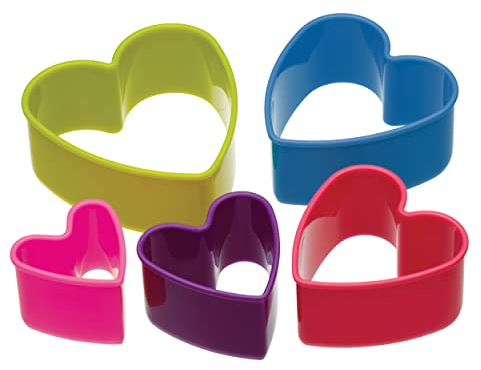 Colourworks Set of Five Plastic Heart Shaped Cookie Cutters