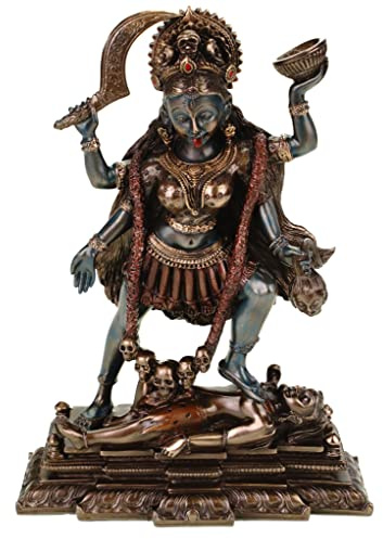Veronese 708-7535 Figur Kali Indische Göttin des Todes Shiva bronziert Skulptur 20 cm