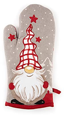 Excelsa Gnomo Guanto da Forno, Cotone, Decoro Natalizio, Cm. 32,5 x 16,5