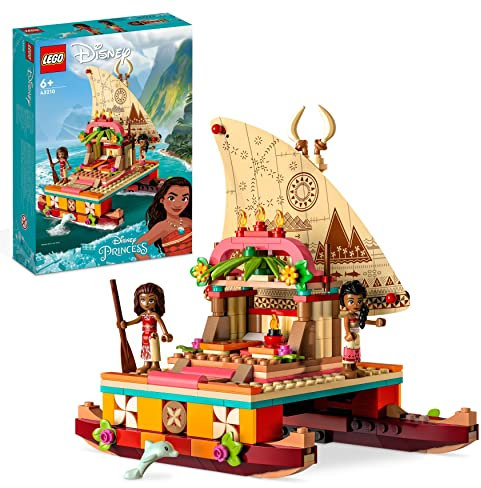 LEGO Disney Princesse Le Bateau d’Exploration de Vaiana - Jouet d'Activité et de Développement avec Mini-Poupée Sina et Figurine Dauphin - Idée Cadeau pour Garçons et Filles à Partir de 6 Ans 43210