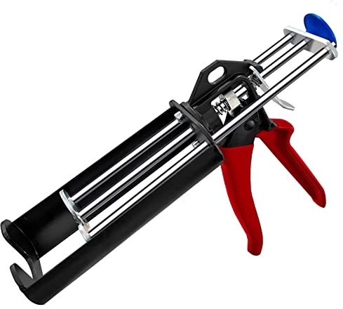 Hubaow Pistola epoxi doble para calafateo de 200 ml / 7.5 fl oz, pistola de calafateo de doble cartucho, manual manual de mano negro para panel adhesivo (relación de mezcla 2:1)
