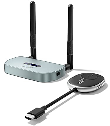 YEHUA HDMI Wireless Transmitter and Receiver, 5G 4K Ultra HD, 164FT/50M, Dual Screen, PC, Laptop, PS5, Blu-Ray to Monitor/Projector, Black