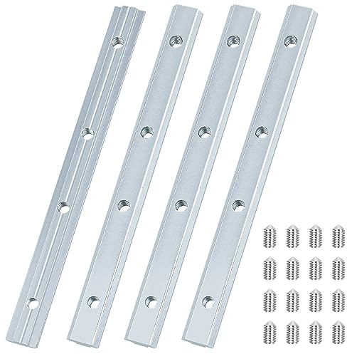 4 Stück Streckenverbinder Nut 8 30×30, Yeepeo M6 Aluprofil Verbinder 180mm Profilverbinder, Verzinkter Kohlenstoffstahl Stangenprofil Strebenprofil für 8mm 3030, 3060, 3090 Aluminium Profil