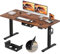 Airfish Electric Standing Desk with USB Charging Port，Ergonomic Computer Height Adjustable Desk with Cable Tray，Sit Stand Up Desk Rising Table for Home Office (Brown,140 x 70 cm)