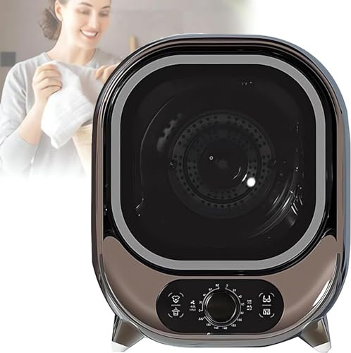 Liten torktumlare, portabel kondensortorktumlare Kraftfull turbin 0-200 minuter Varm kall luft 3D-torkning 5 kg ventilerad torktumlare 35dB tyst kompakt centrifugeringstork filter ludddamm (Färg: