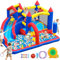 GYMMALL Hüpfburg mit Gebläse, XXL Hupfburg für Kinder von 3-8 Jahren für Indoor Outdoor, Hüpfburgen mit Rutsche, Hüpfburg und Kletterwand für Zimmer, Hinterhof, Party, Park