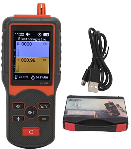 Topyond Geiger Counter Multifunctional Radioactive Detector with Digital Display, ABS Material Radioactive Dosimeter, Easy to Operate with Timing Shutdown Threshold Alarm